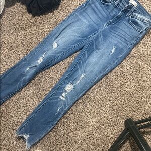 Altar'd State Distressed Blue Skinny Jeans